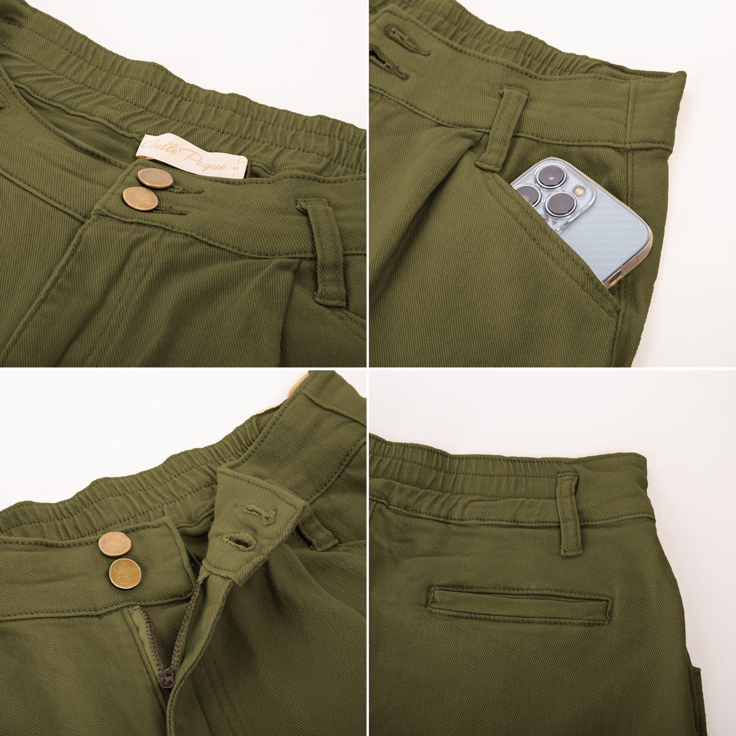 Verde – Grüne Vintage-Denimshorts