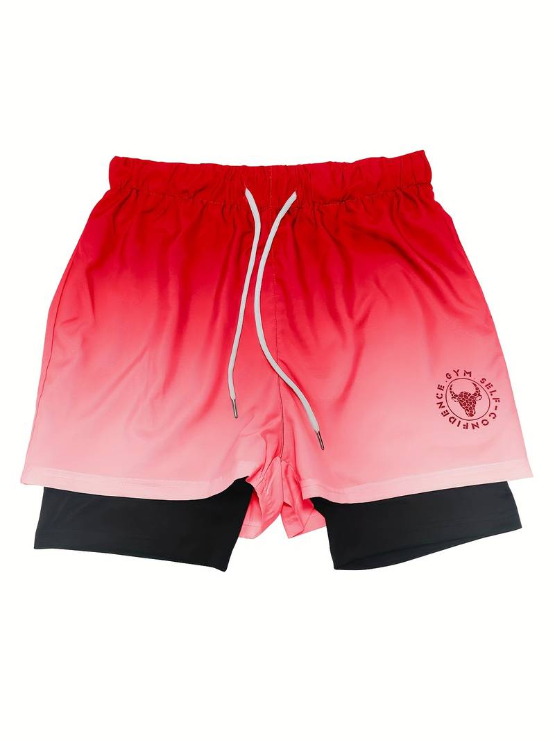 Alexander – 2-in-1-doppelschicht-ombre-shorts für herren