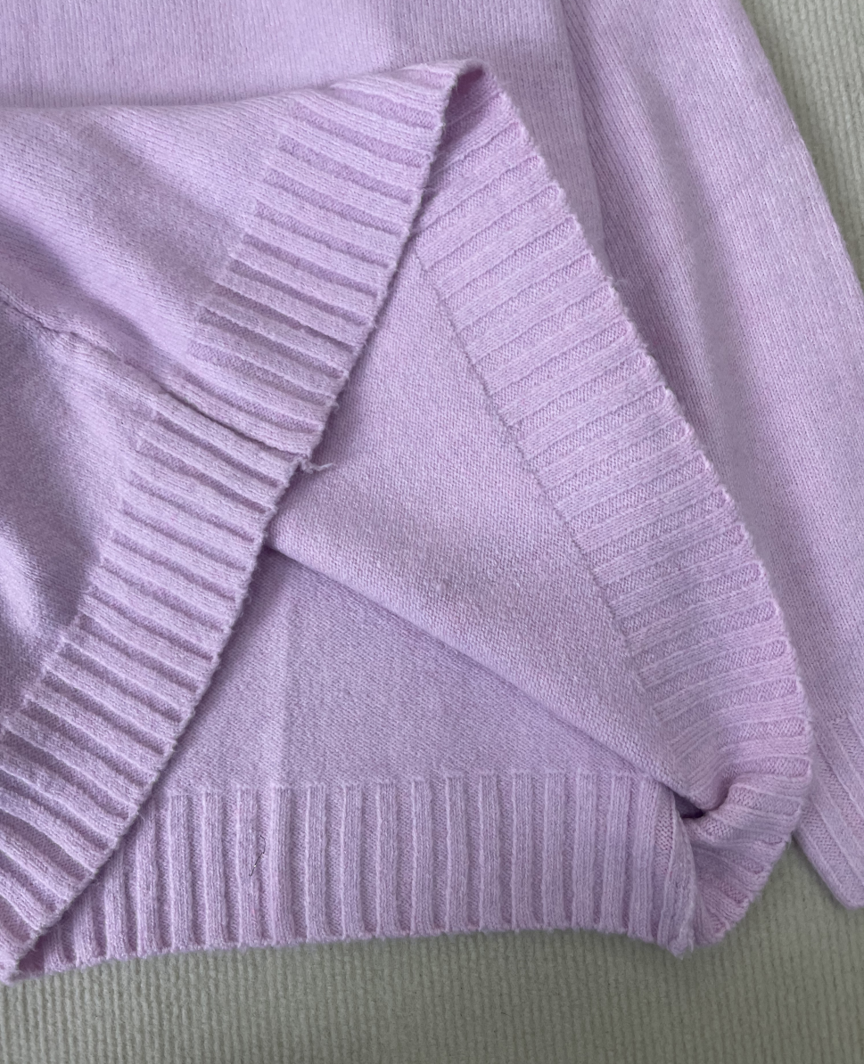 WinterTrend® - Rosa einfarbiger Pullover mit langen Ärmeln und Rundhalsausschnitt