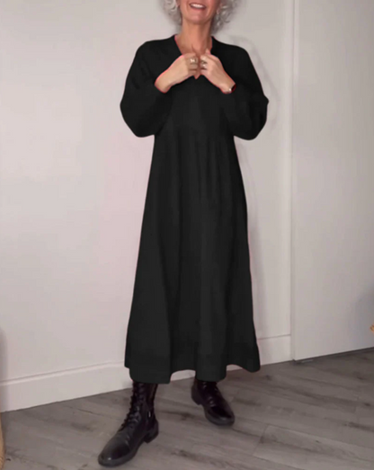 Dove™️ Elegantes Kleid mit V-Ringen und langen Ärmeln