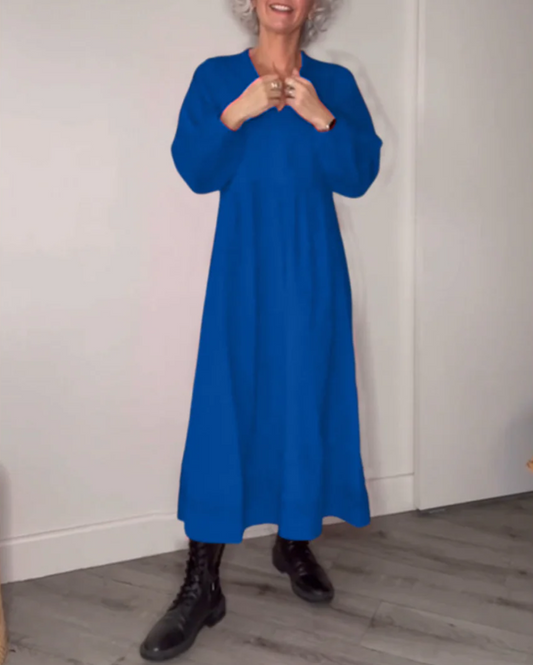 Dove™️ Elegantes Kleid mit V-Ringen und langen Ärmeln