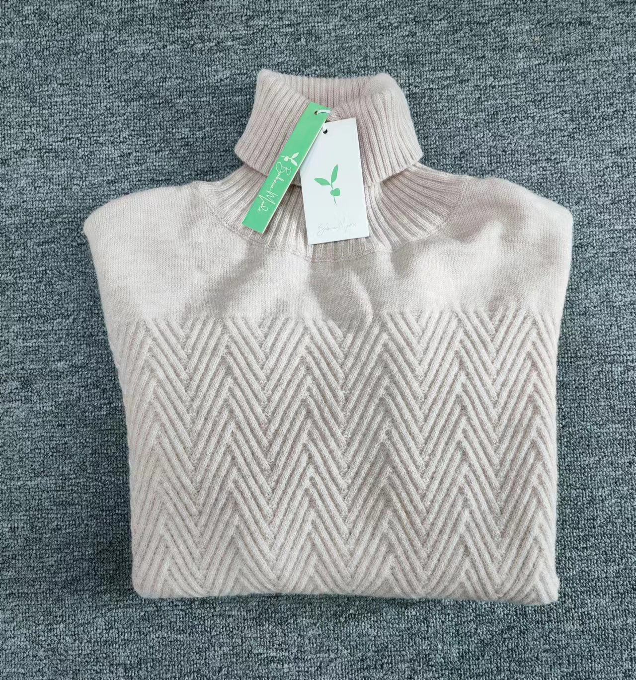 PureWear® - Chevron Langarmpullover mit hohem Halsausschnitt