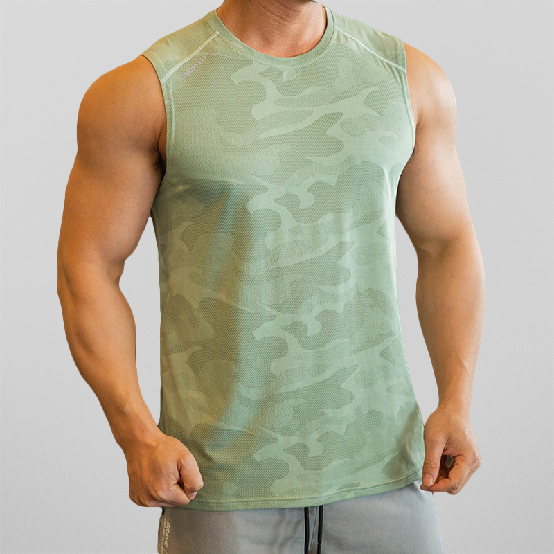 Derek - Grünes Camouflage-Tanktop für Herren