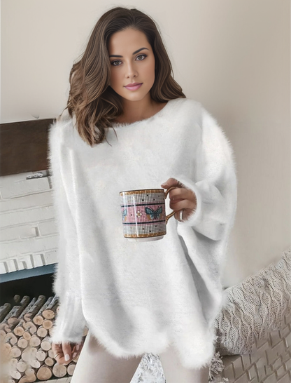 FallStil® - Fuzzy-Langarm-Pullover im Relax-Look