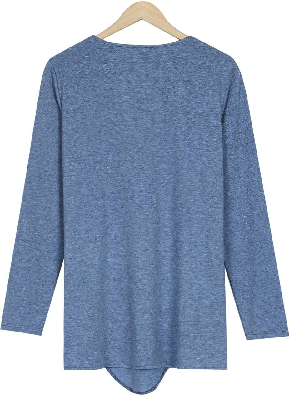 FallStil® - Einfarbiges langärmeliges Basic-Top