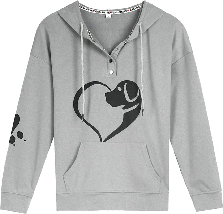 Santvarius® - Beutelloses graues Sweatshirt mit Tiermuster