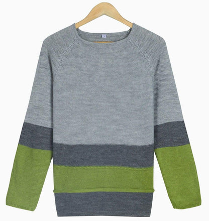 Monci® - Moderner grauer Pullover mit Farbblock