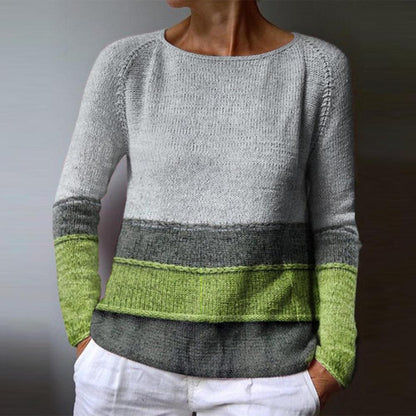 Monci® - Moderner grauer Pullover mit Farbblock