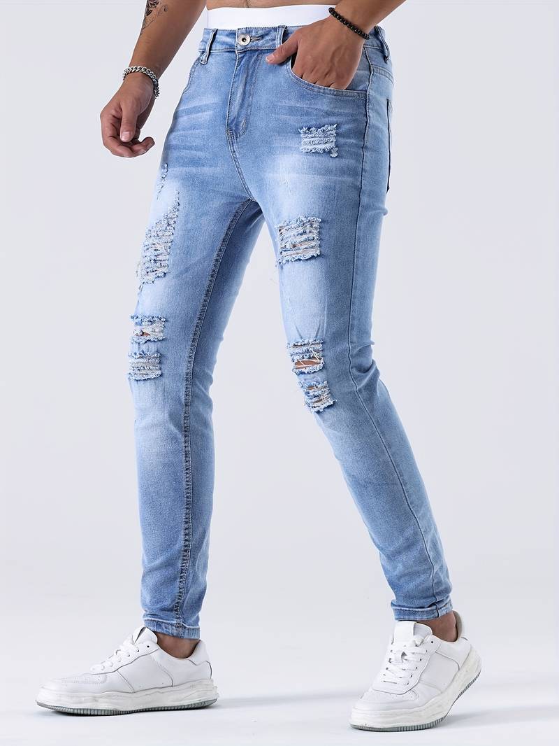 Sebastian – slim-fit-jeans mit legeren rissen