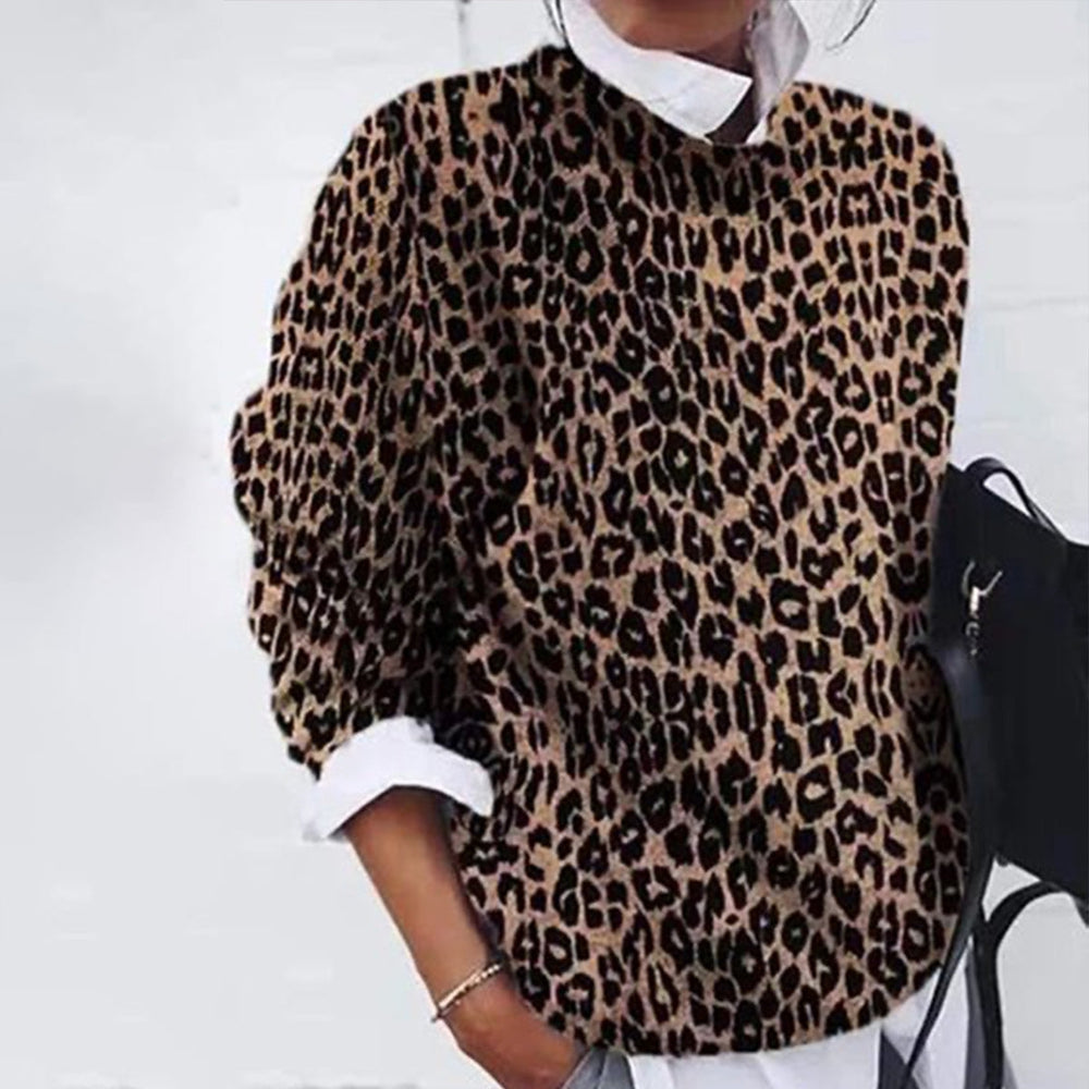 FallStil® - Wild Leopard Rundhalsausschnitt Top