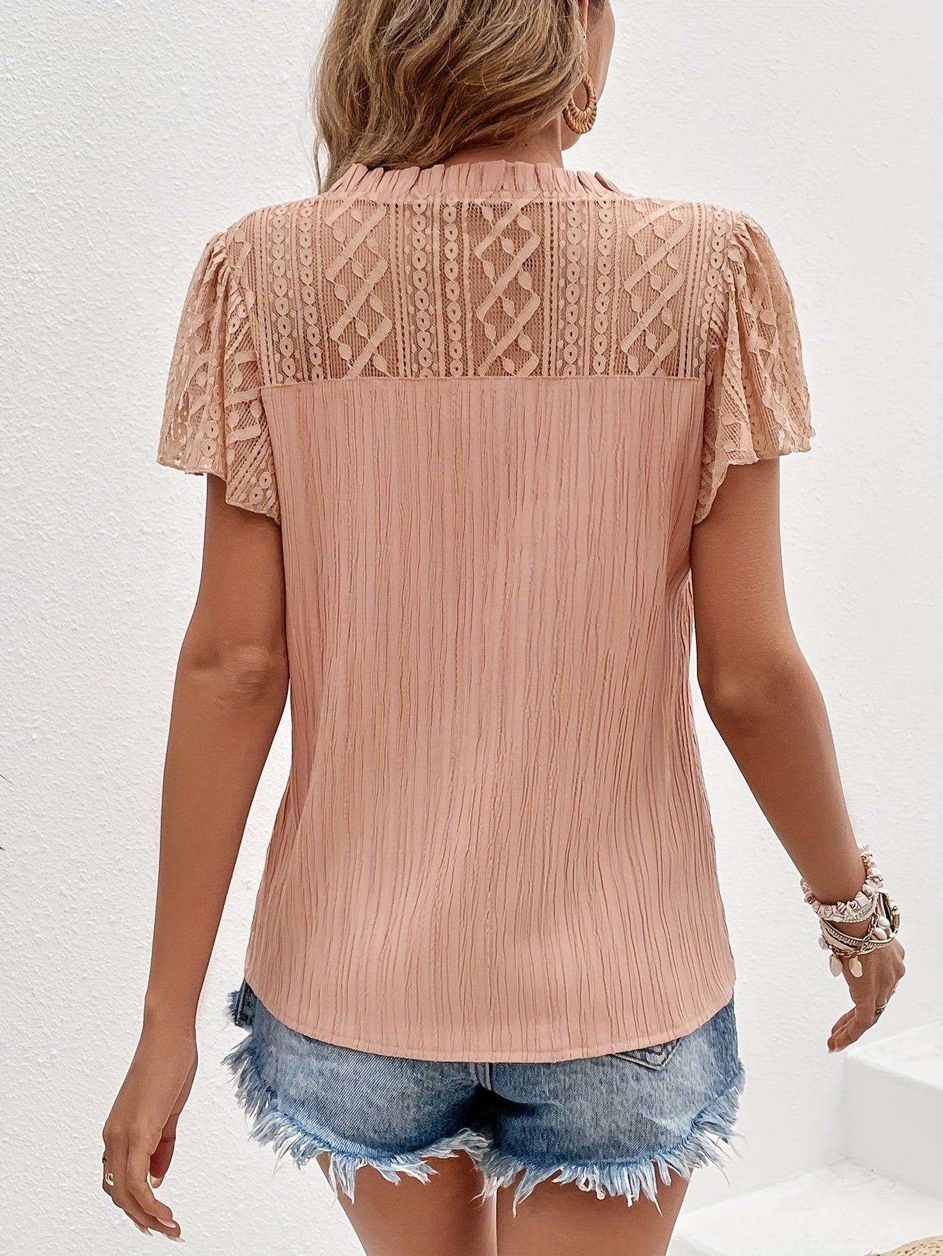 Roséfarbenes Spitzen Shirt - Sofia