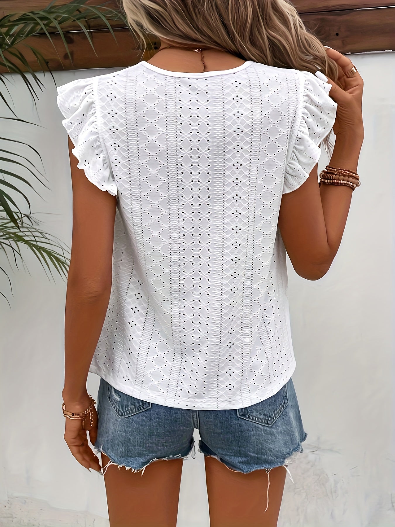 Weißes Broderie-T-Shirt - Isabella