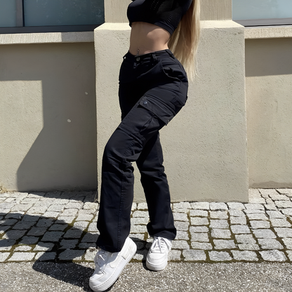 Matea - Hohe Taille Cargo-Hose