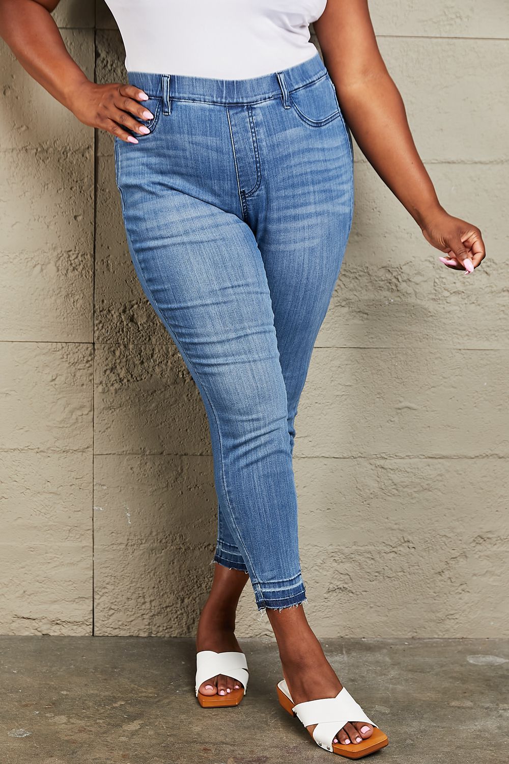 Jury - Blaue Skinny Jeans mit hoher Taille aus Denim