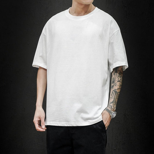 Michael's Herren T-Shirt Mode Solide Oversized Hip Hop Kurzarm Lässige Baumwolle