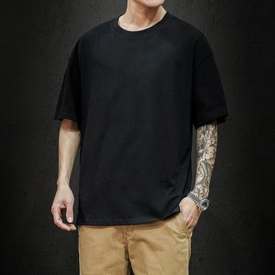 Michael's Herren T-Shirt Mode Solide Oversized Hip Hop Kurzarm Lässige Baumwolle