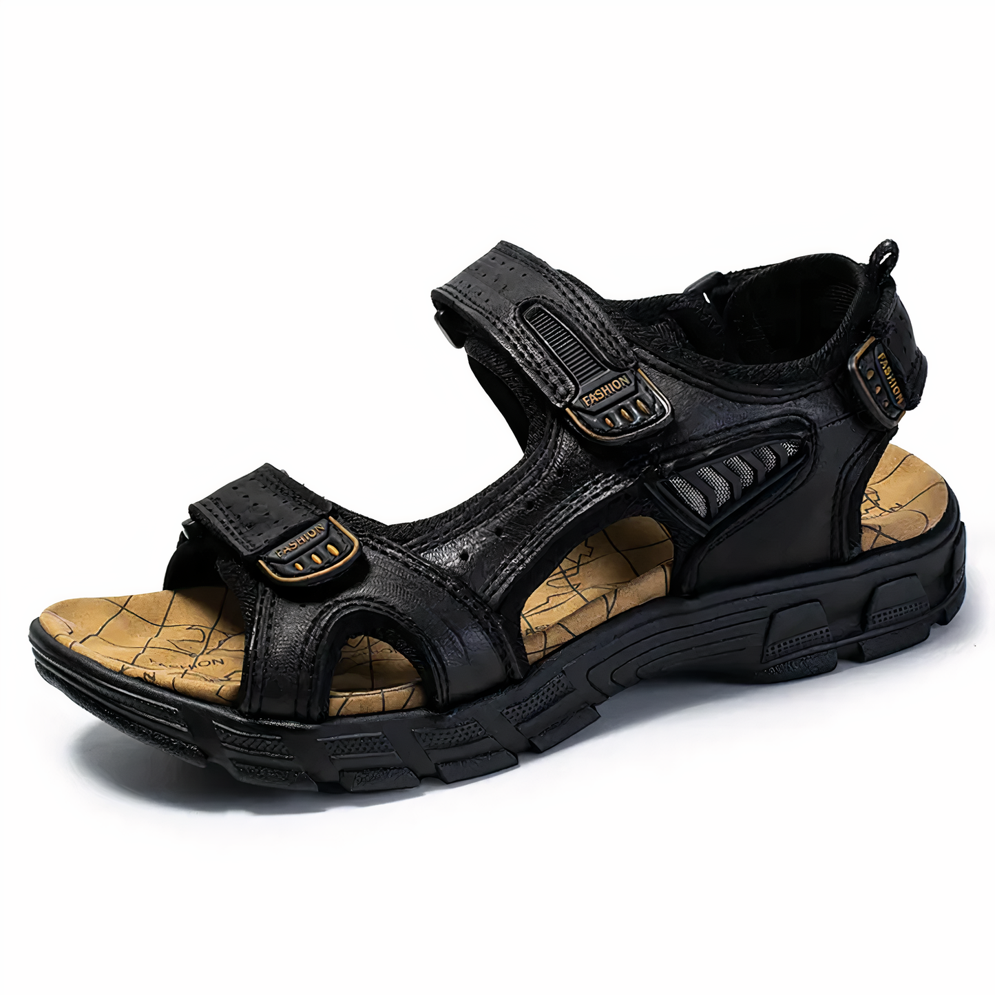 Schwarze Outdoor-Sandalen Komfort & Halt