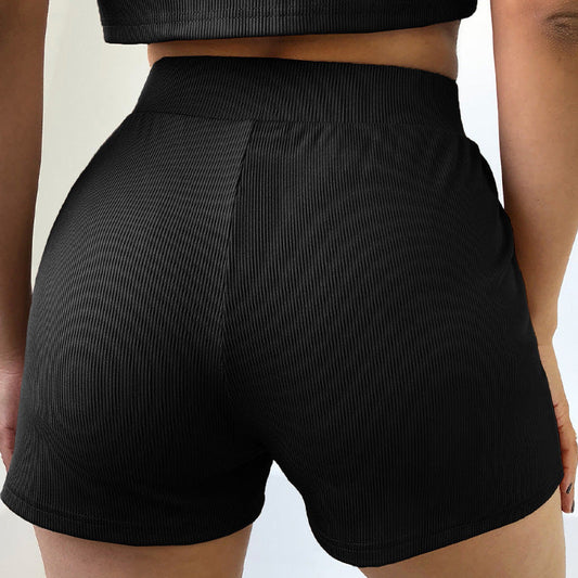 Lea - Schwarze High-Waist Sportshorts