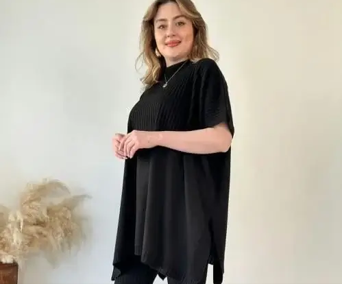 Asymmetrisches Oversize-Tunika-Set – Komfortabel & Stilvoll