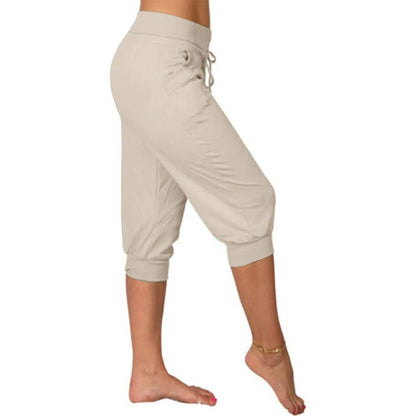 Maya - Beige Capri-Loungehose