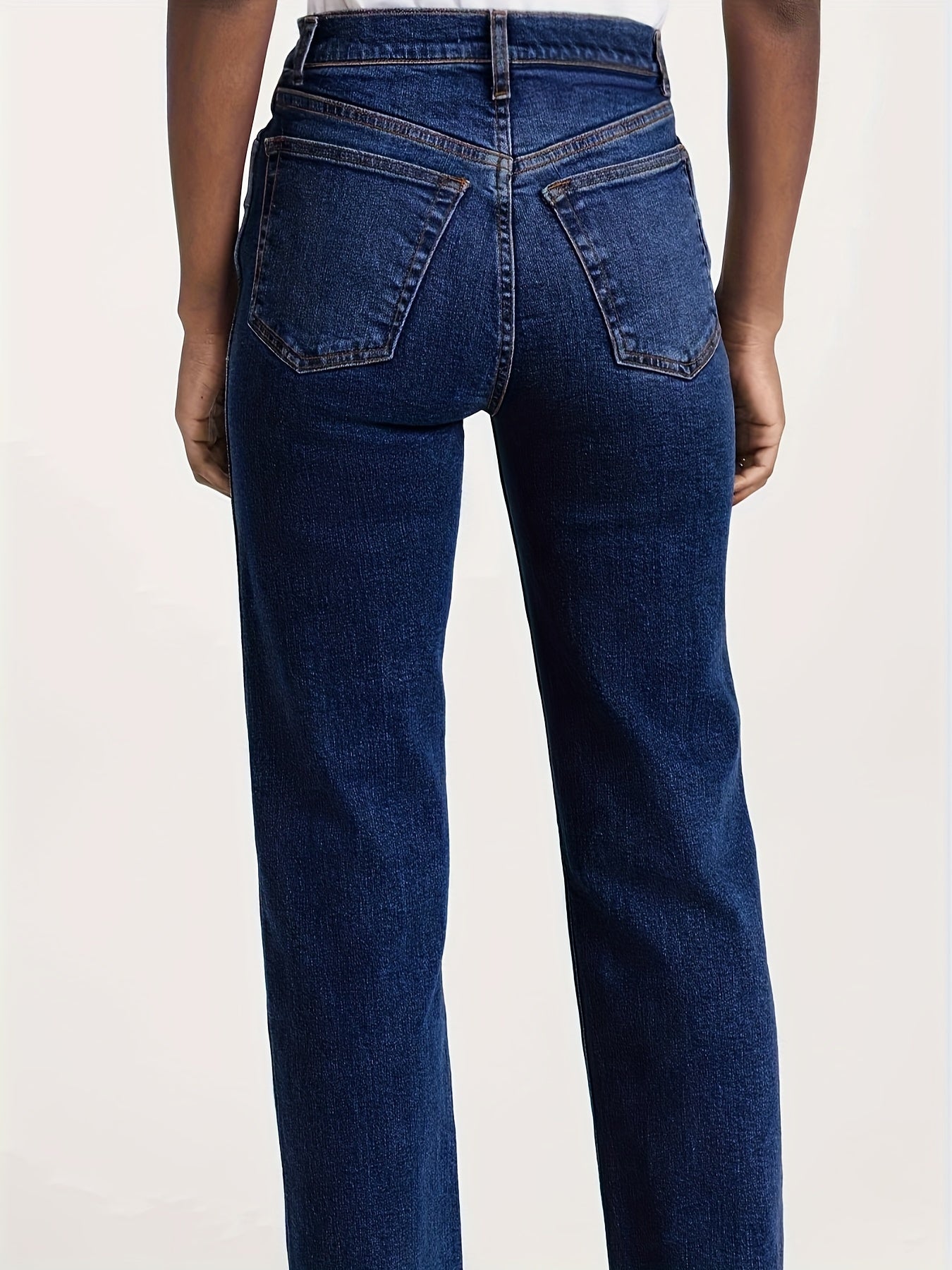 Mittelblaue Straight Jeans - Lena