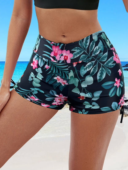 Schwarze Blumen-Shorts - Tessa