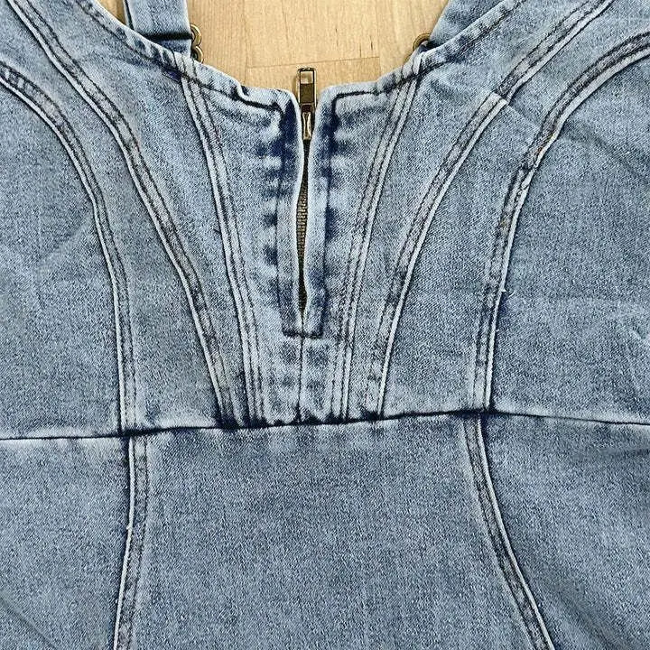 Ysabel - Denim-Kleid mit verstellbaren Trägern