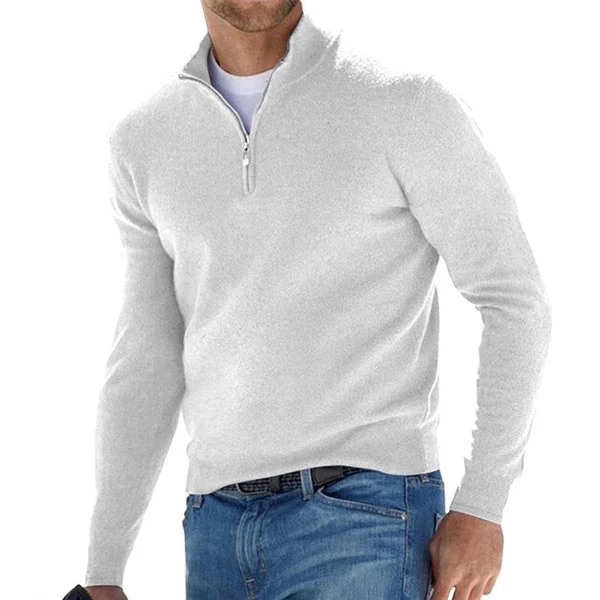 Luke - Herren Basic Pullover mit Reißverschluss