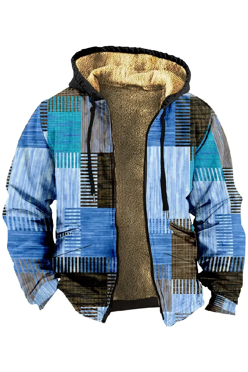 George - Herbst und Winter Herren lässig mit Kapuze dicken Samt Jacke zu halten Sie warm