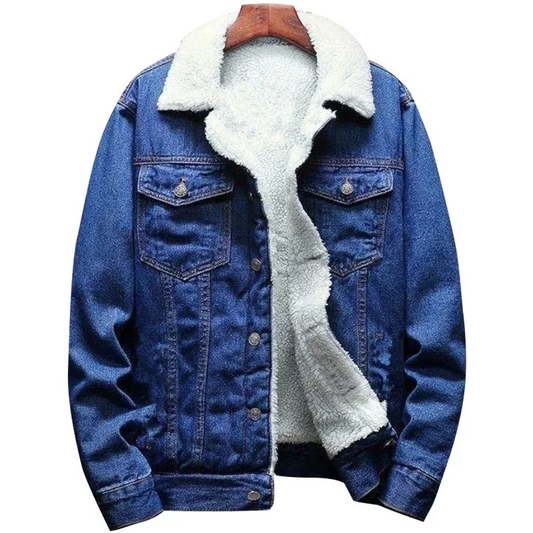 Hugo - Hip Hop Outerwear Winter Men Warm Denim Jacket