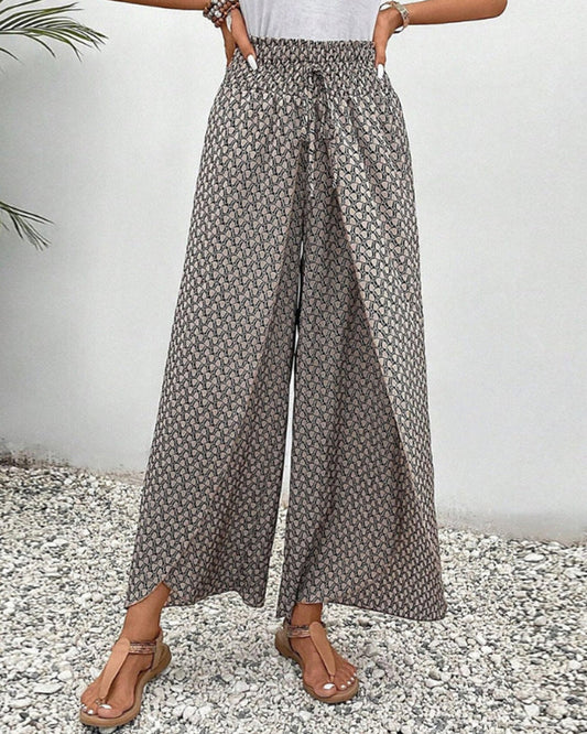 Hose mit weitem Bein und geometrischem Print