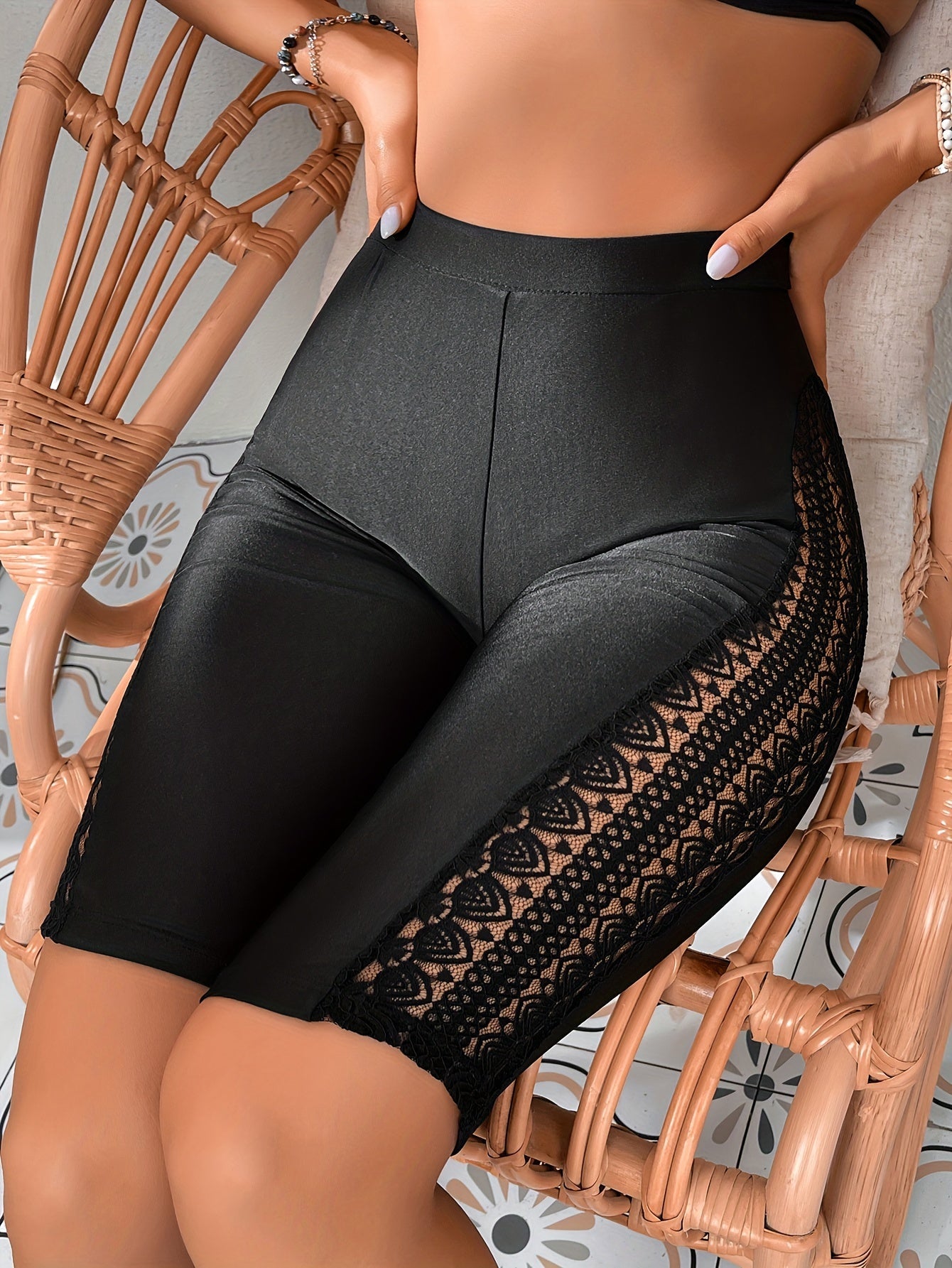 Schwarze Spitzen-Leggings - Sophie