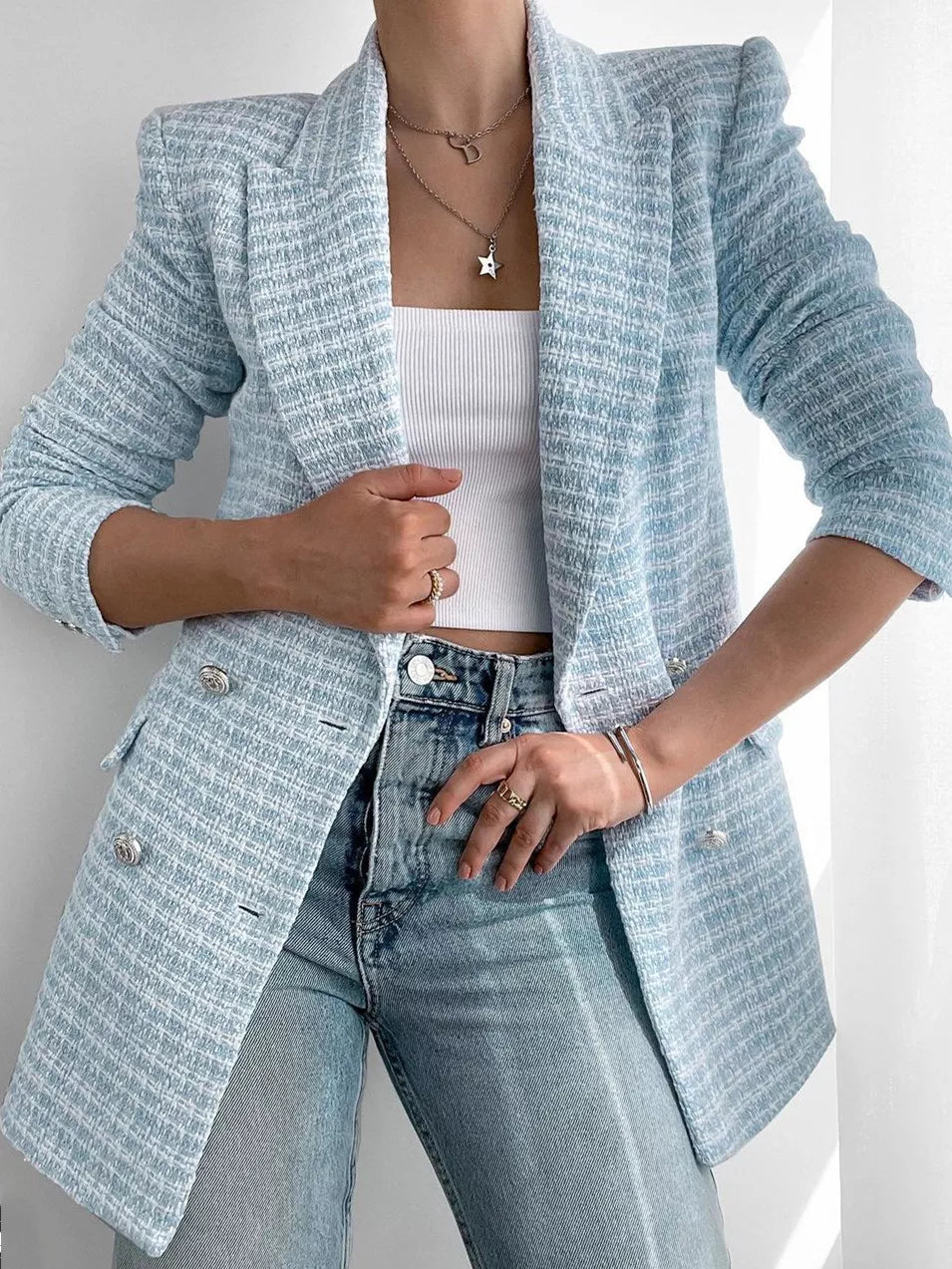 Greta - karierter tweed-blazer