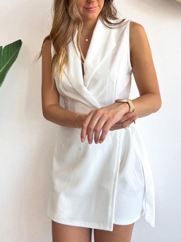 Sophie – Schwarzer Wickelkragen Jumpsuit