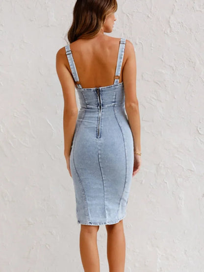 Ysabel - Denim-Kleid mit verstellbaren Trägern