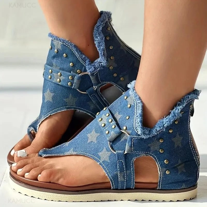 Ida - Lässige Denim-Sandalen für Damen