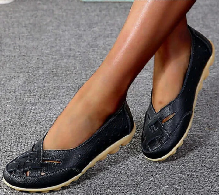 2023 Frauen Leder atmungsaktiv Unterstützung flache Schuhe