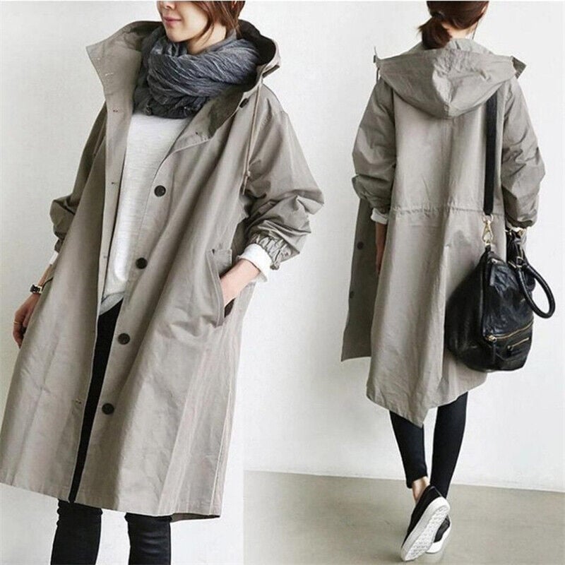 Helena – Wasserdichter Trenchcoat mit Kapuze